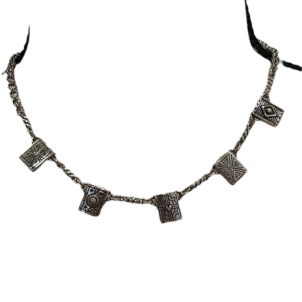 Brighton Silver Tone Turkish Delight Necklace 16-18”” Chain Heart Retired Signed